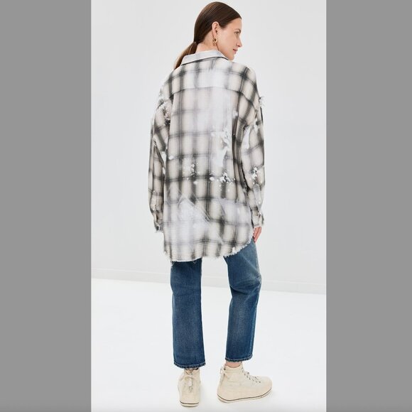 R13 Shredded Seam Drop Neck Shirt - Picture 2 of 2